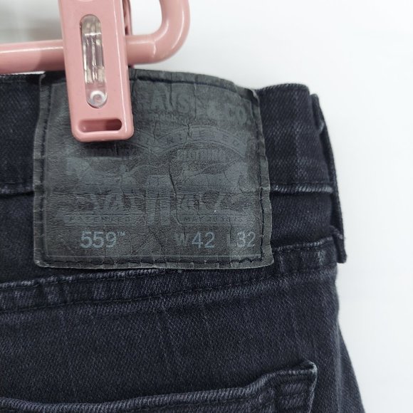 Mens Levi's 559 black Jeans Straight Leg  size 42 - Picture 7 of 12